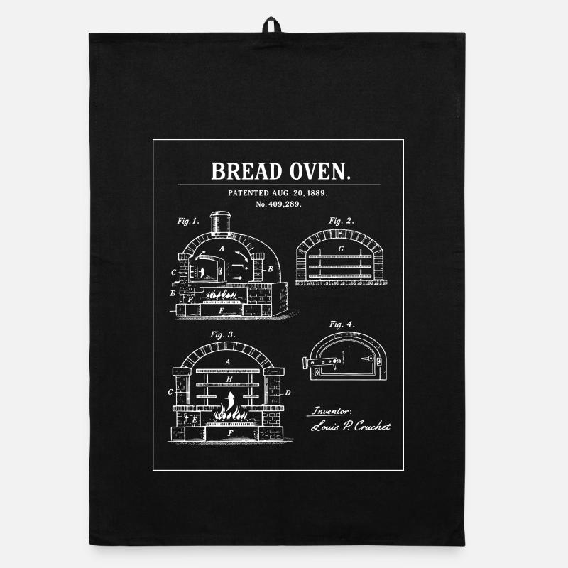 Bread Oven Blueprint Design Organic dish towel