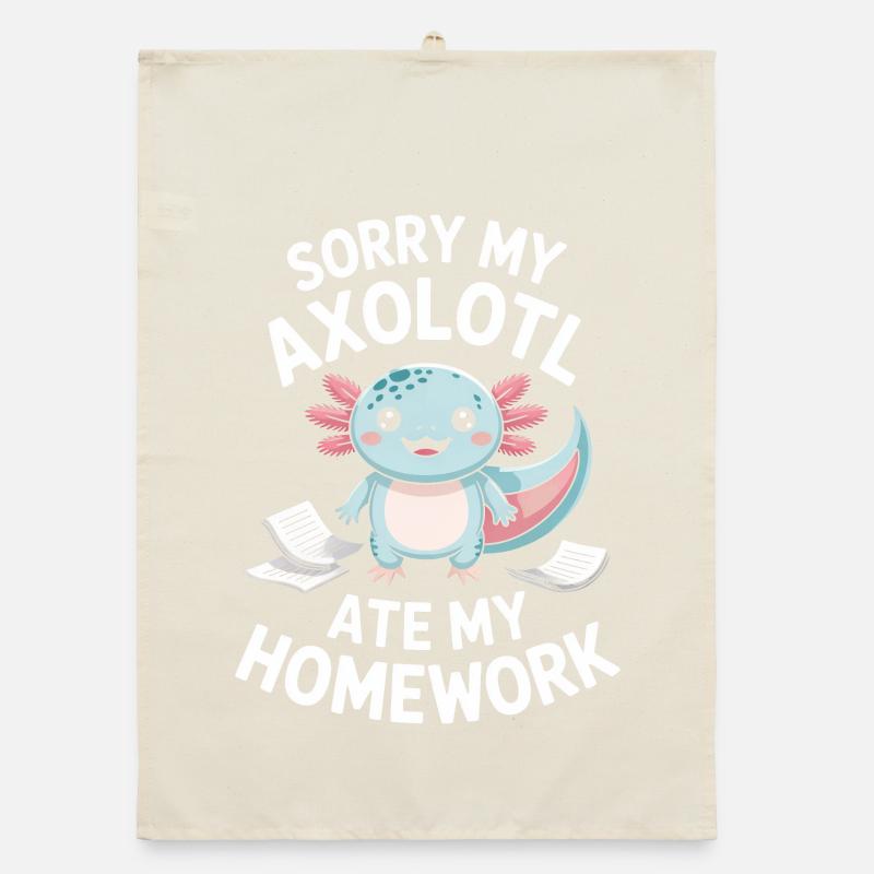 Axolotl Homework Heist Organic dish towel