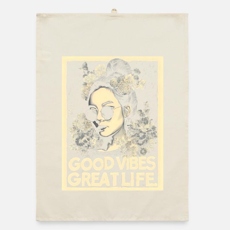Vibes great Life tattoo Organic Geschirrtuch
