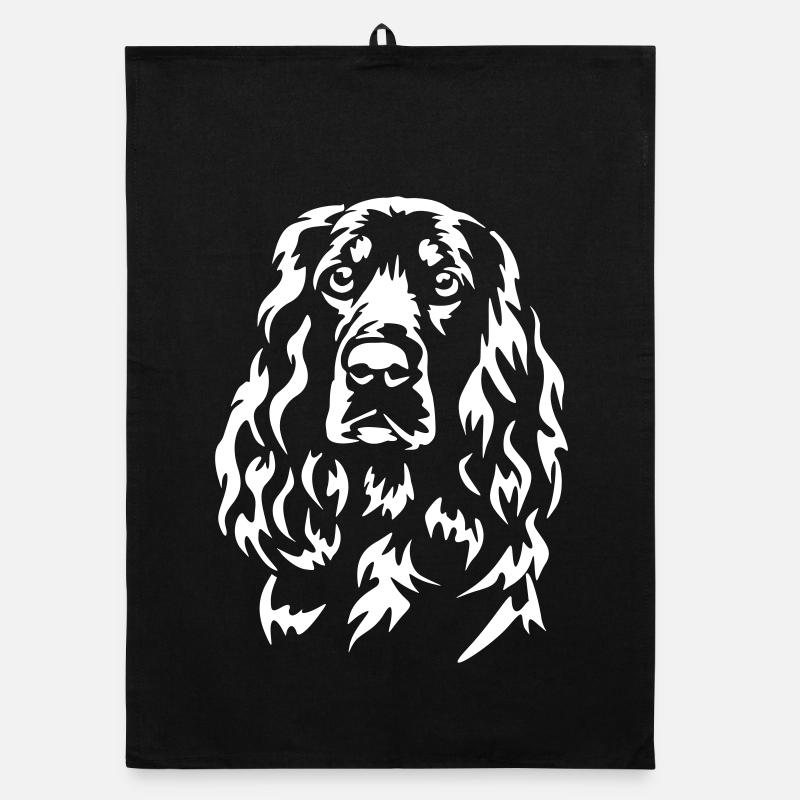 Field Spaniel Head "Black Edition" Organic dish towel