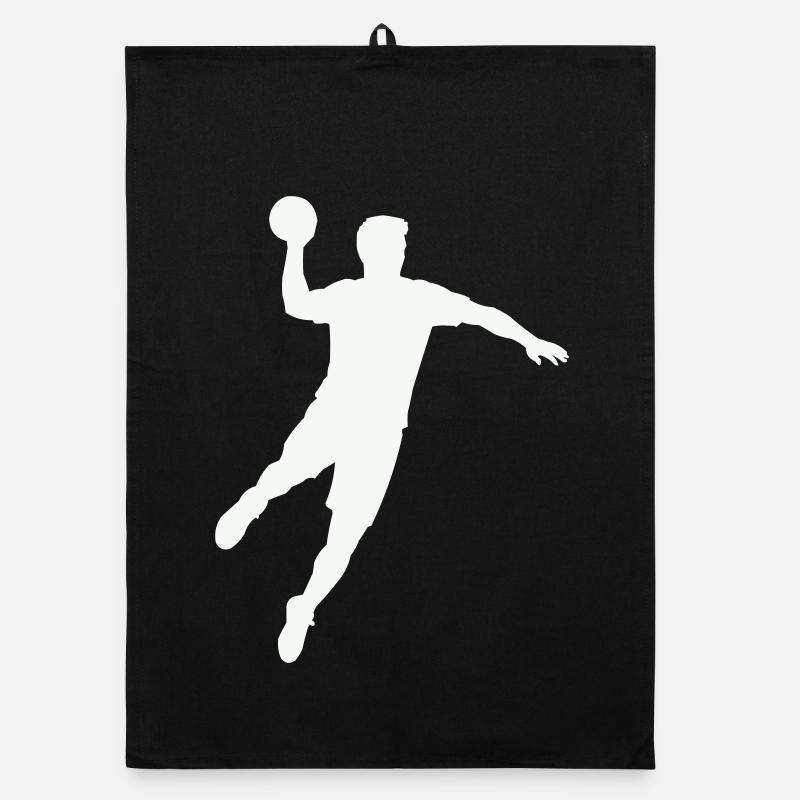 Handball Silhouette Ball Organic Geschirrtuch