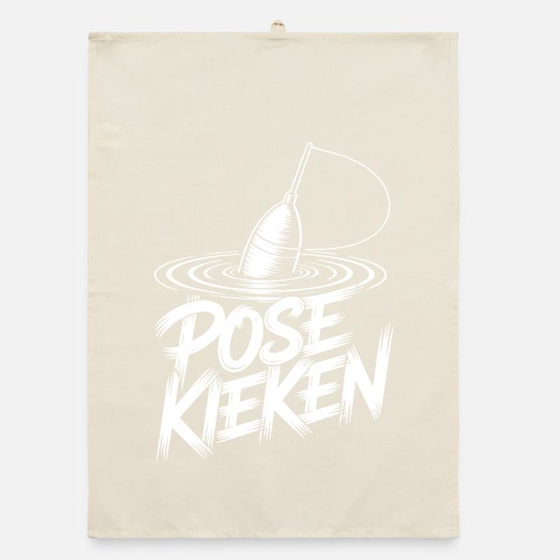 Fischen Pose Humor Organic Geschirrtuch
