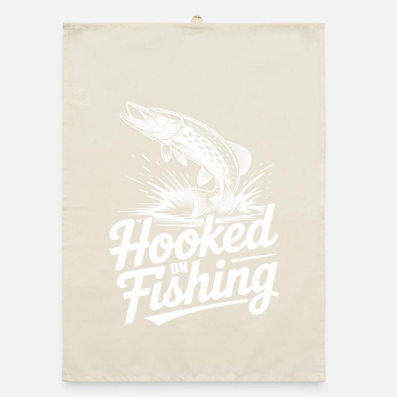 Hooked on Fishing Organic Geschirrtuch