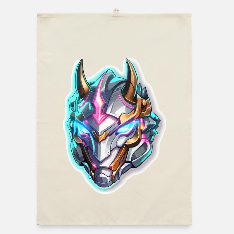 Neon Drachenhelm Organic Geschirrtuch