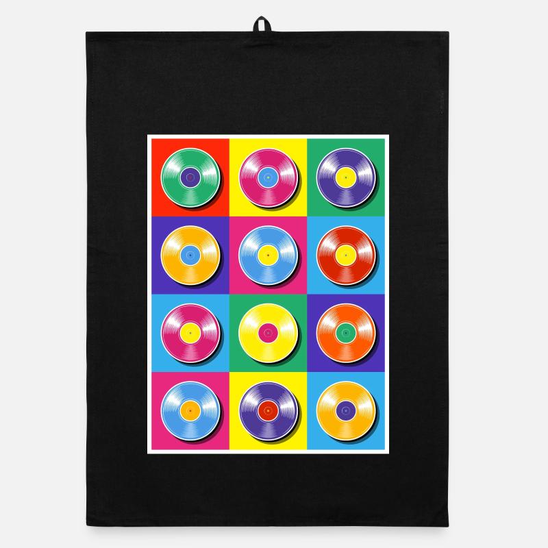 Vinylalben Pop-Art-Collage Organic Geschirrtuch
