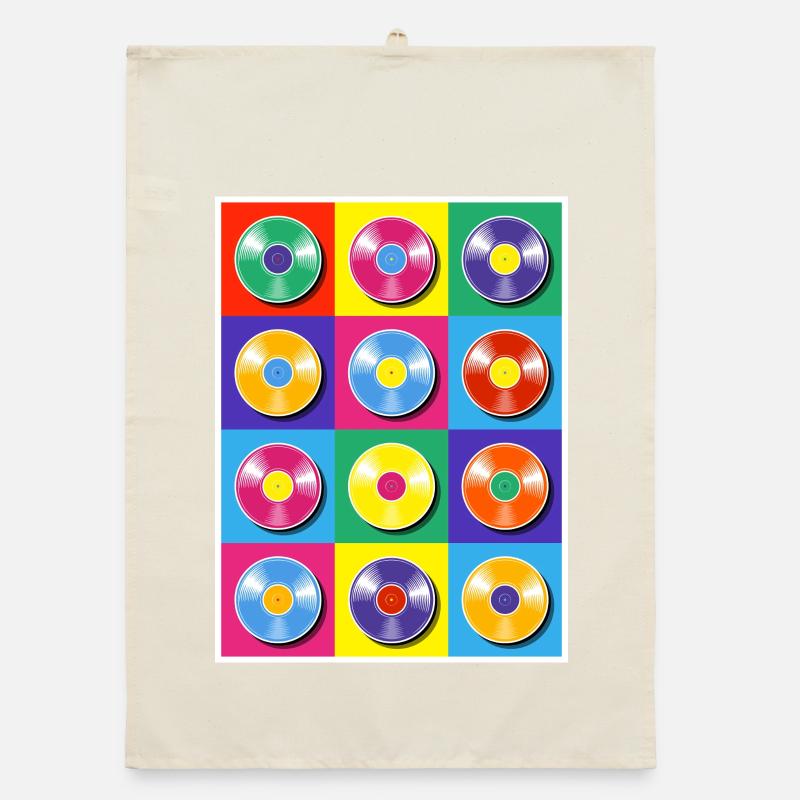 Collage Pop Art d’albums vinyles Torchon bio