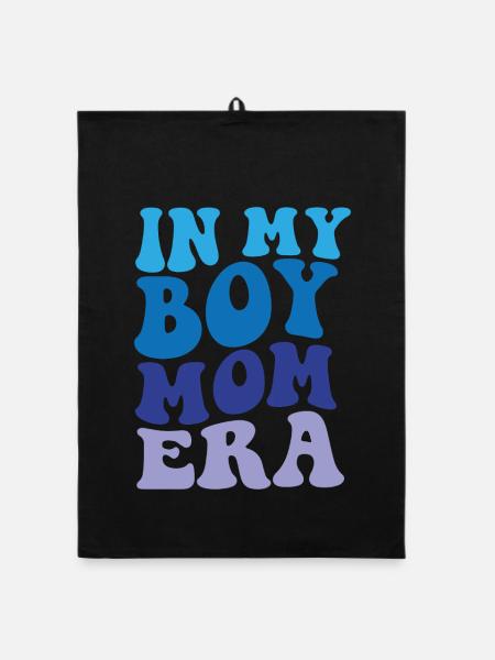 In my Boy Mom era - Organic Geschirrtuch - Schwarz - Vorne