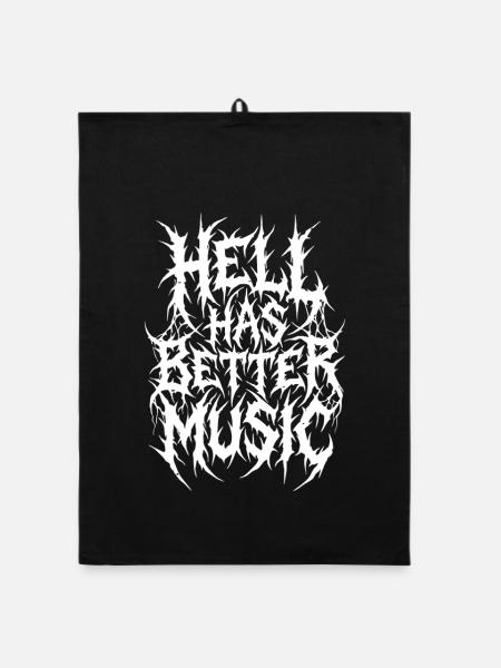 Hell Has Better Music - Organic Geschirrtuch - Schwarz - Vorne