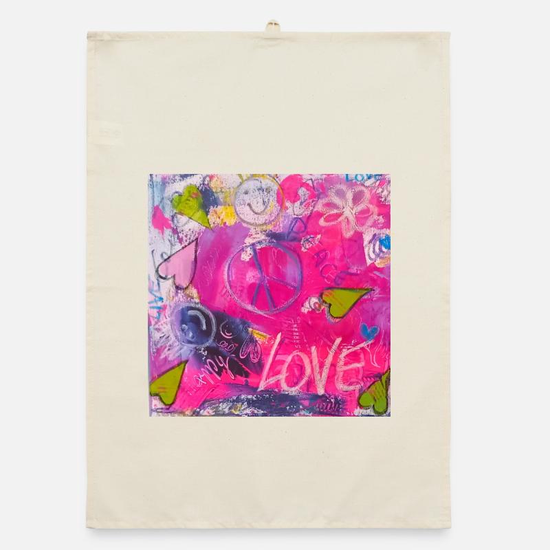 GRAFFITI LOVE - statement styles I chrart2wear Organic Geschirrtuch