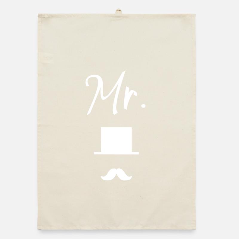 Mr Gentleman Icon – Hat & Mustache Wedding Organic dish towel