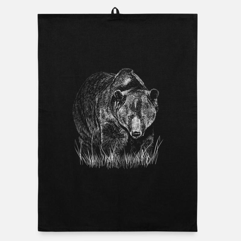 Bär - Organic Geschirrtuch - Schwarz
