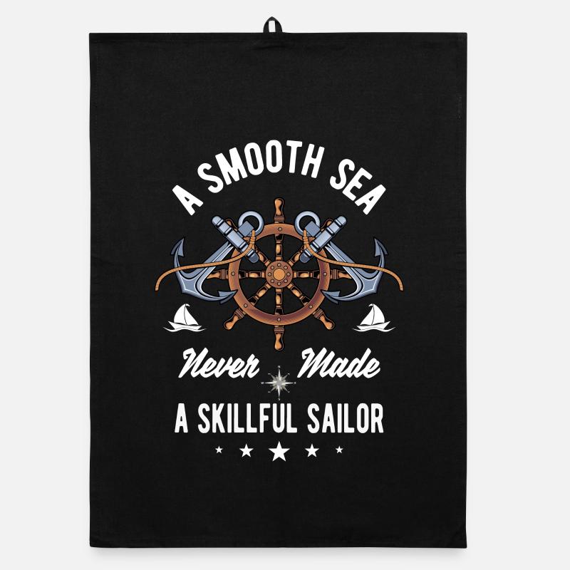 A Smooth Sea Never Made A Skillful Sailor Organic Geschirrtuch