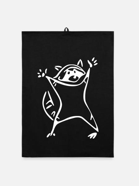 Raccoon - raccoon - Organic dish towel - black - Front
