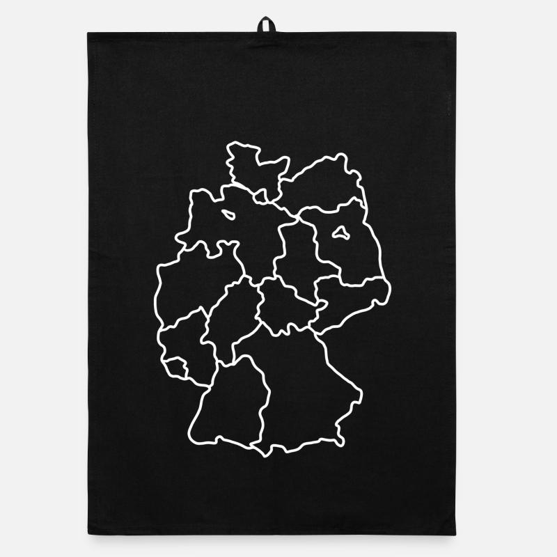 Germany Map White Hand Drawn Organic dish towel