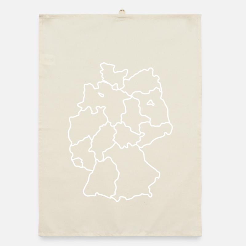 Germany Map White Hand Drawn Organic dish towel