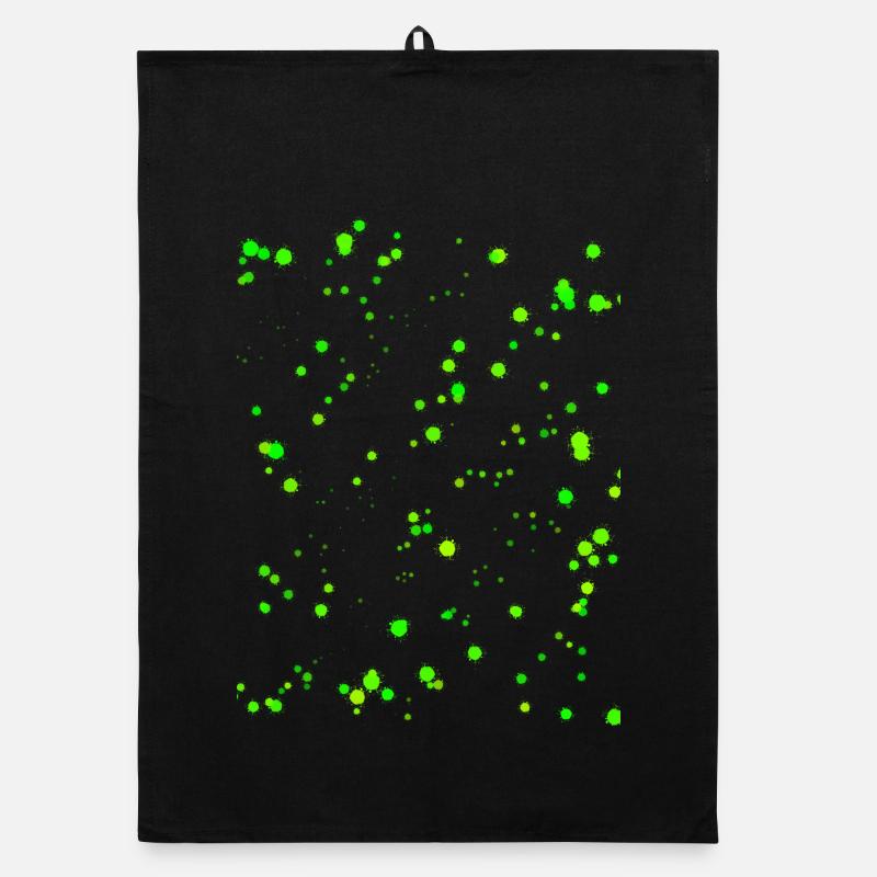 Éclaboussures de peinture vert fluo Torchon bio