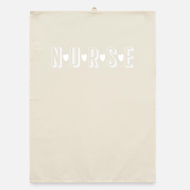 Conception de motif de cœur de soignant Torchon bio