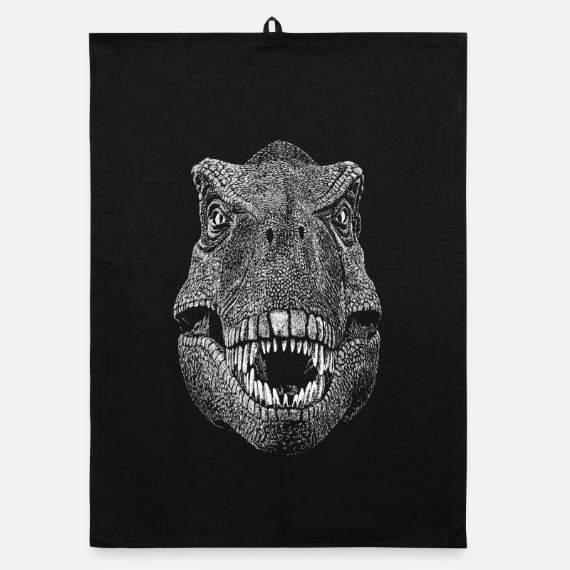 Dinosaurier - Organic Geschirrtuch - Schwarz