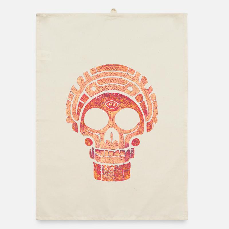 Mayan Skull Organic dish towel