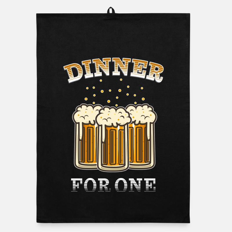 Dîner pour une | Funny Beer Design - Réveillon du Nouvel An Torchon bio