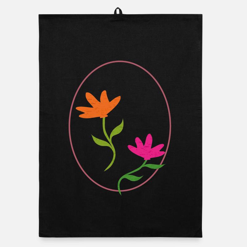 Œuf de Pâques à deux fleurs Torchon bio