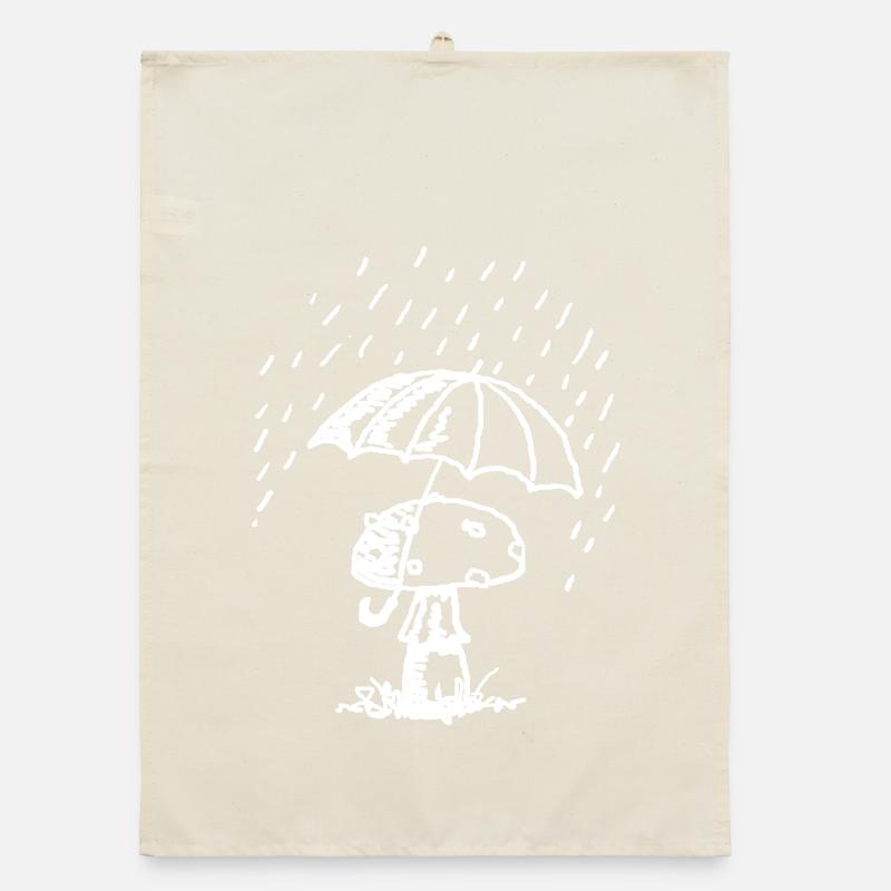 Champignon sous la pluie Torchon bio