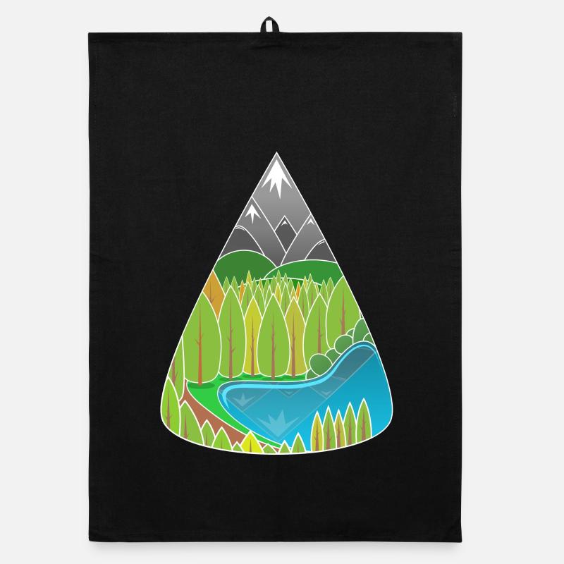 Alps Mountain Lake Forest Magic Organic dish towel