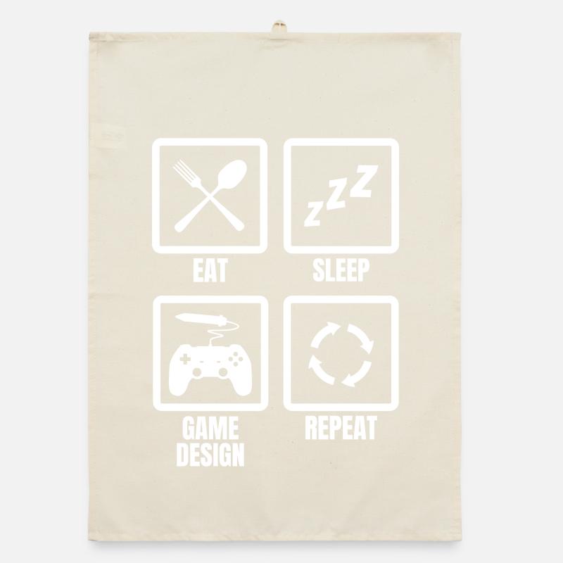 Eat Sleep Game Design Repeat Organic dish towel