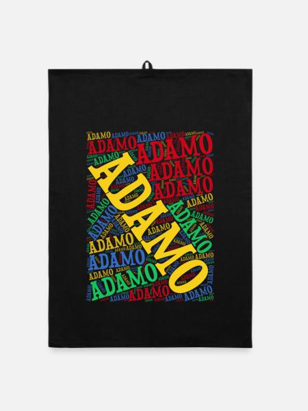 Adamo word cloud t-shirt t-shirt gift idea - Organic dish towel - black - Front