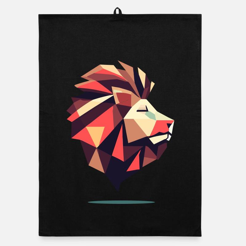 Eckgeometrischer Löwe Organic Geschirrtuch