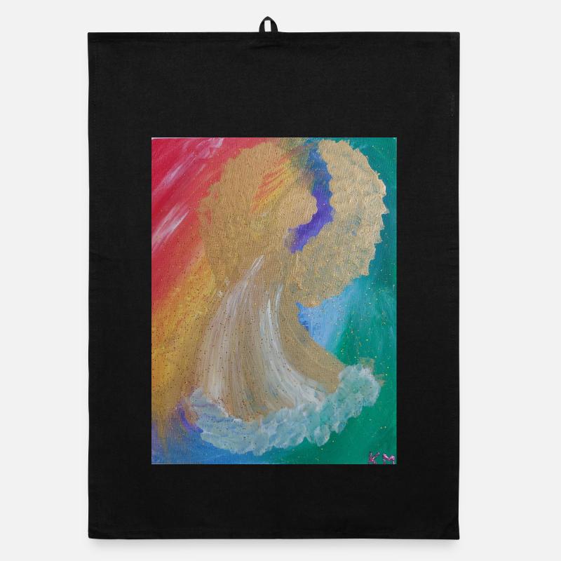 Regenbogenengel - Engel des Einklangs - Engelbild Organic Geschirrtuch
