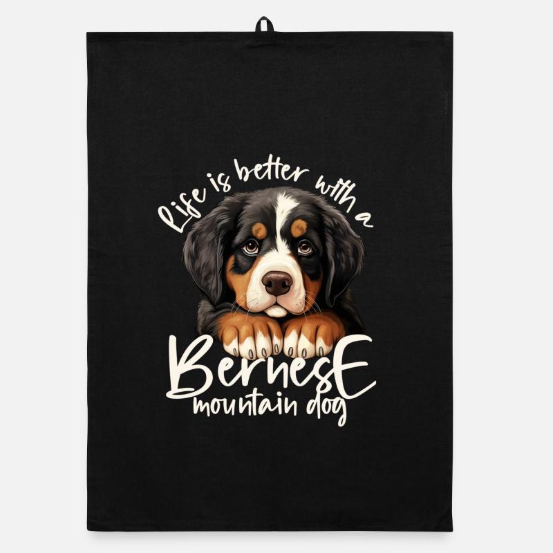 Bernese mountain dog Organic dish towel
