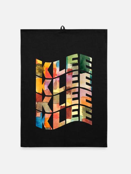 Paul Klee text wave effect t-shirt - Organic dish towel - black - Front