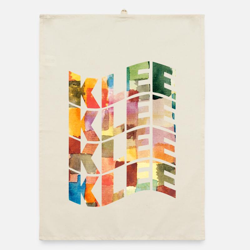 Paul Klee text wave effect t-shirt Organic dish towel