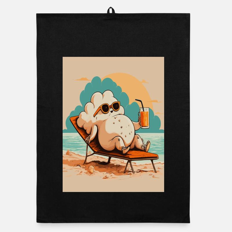 Relaxing Popcorn Strandurlaub Design Organic Geschirrtuch