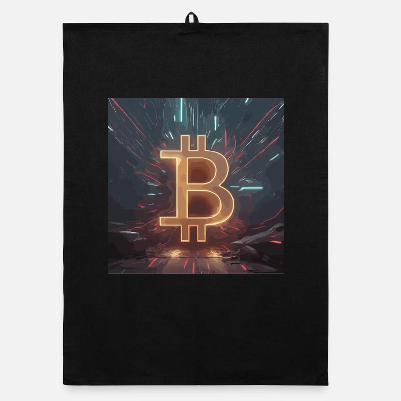 Futuristic Bitcoin Energy Organic dish towel