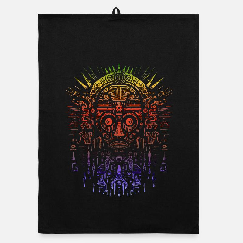 Aztec Mask Organic dish towel