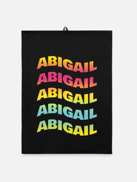 Abigail t-shirt texte effet de vague effet de vague - Torchon bio - noir - Devant
