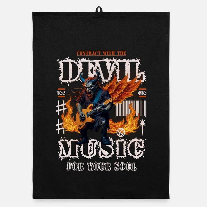 Devil Rock Music Organic dish towel