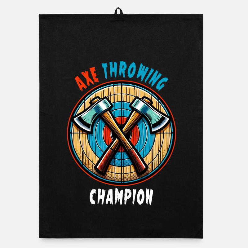 Axtwerfen Axt Sport Design Organic Geschirrtuch