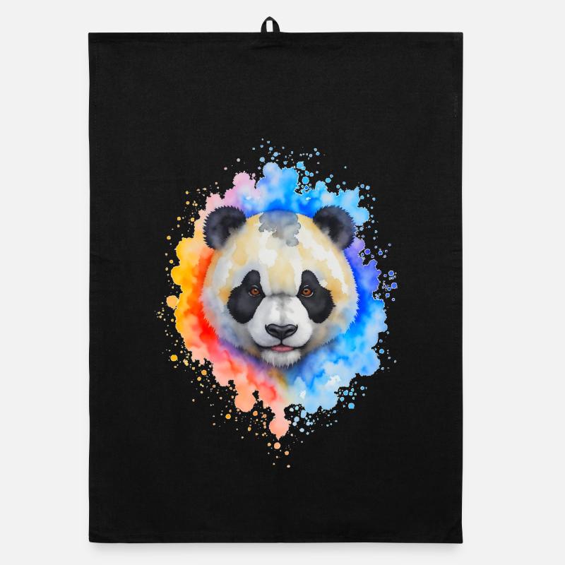 Wasserfarben Panda Splash Organic Geschirrtuch