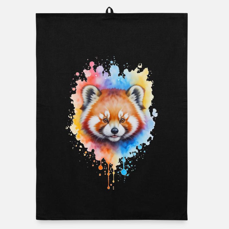 Rot Panda Aquarell Splash Organic Geschirrtuch