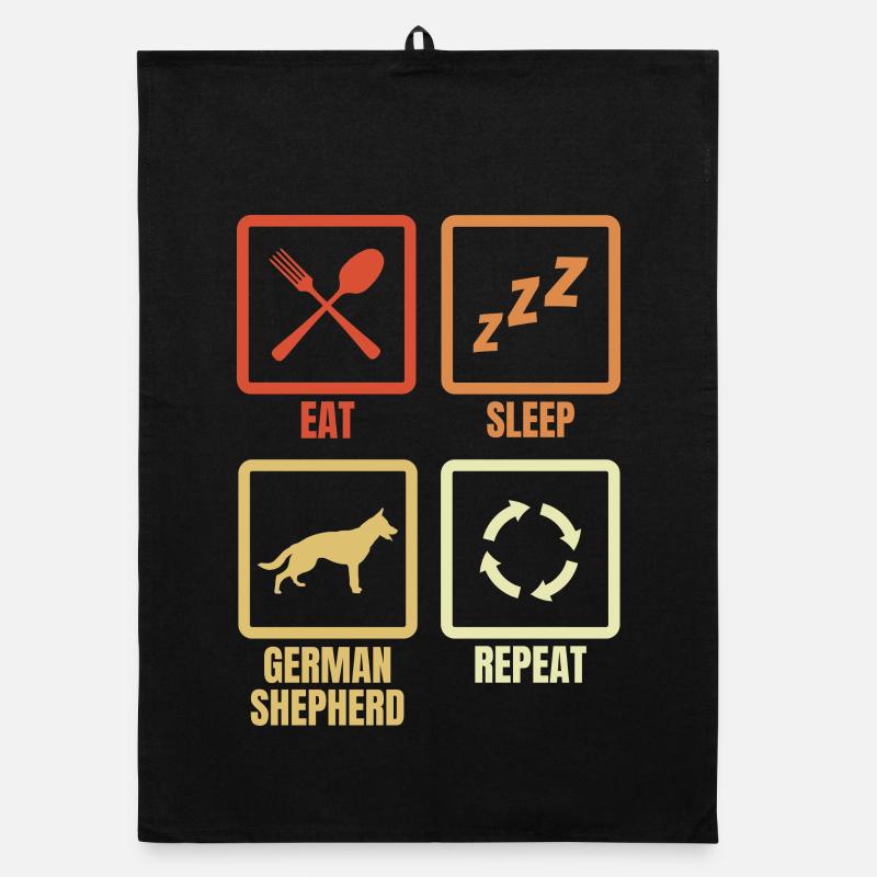 Manger dormir chien de berger répéter Torchon bio