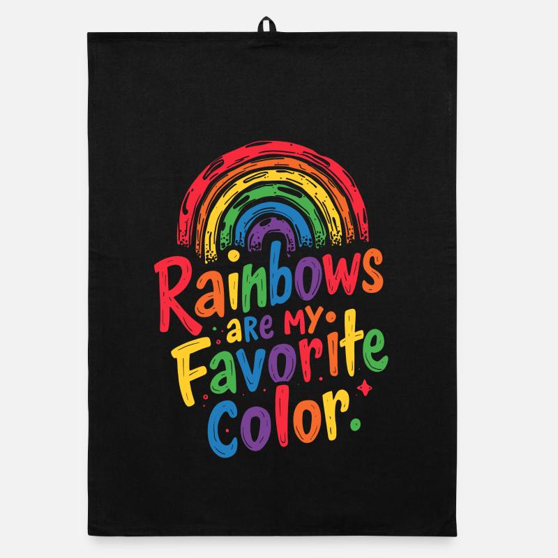 LES ARCS-EN-CIEL SONT MA COULEUR PRÉFÉRÉE Torchon bio
