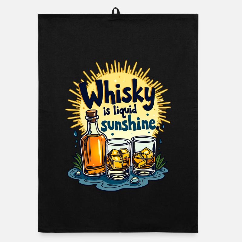 WHISKY IS LIQUID SUNSHINE Organic dish towel