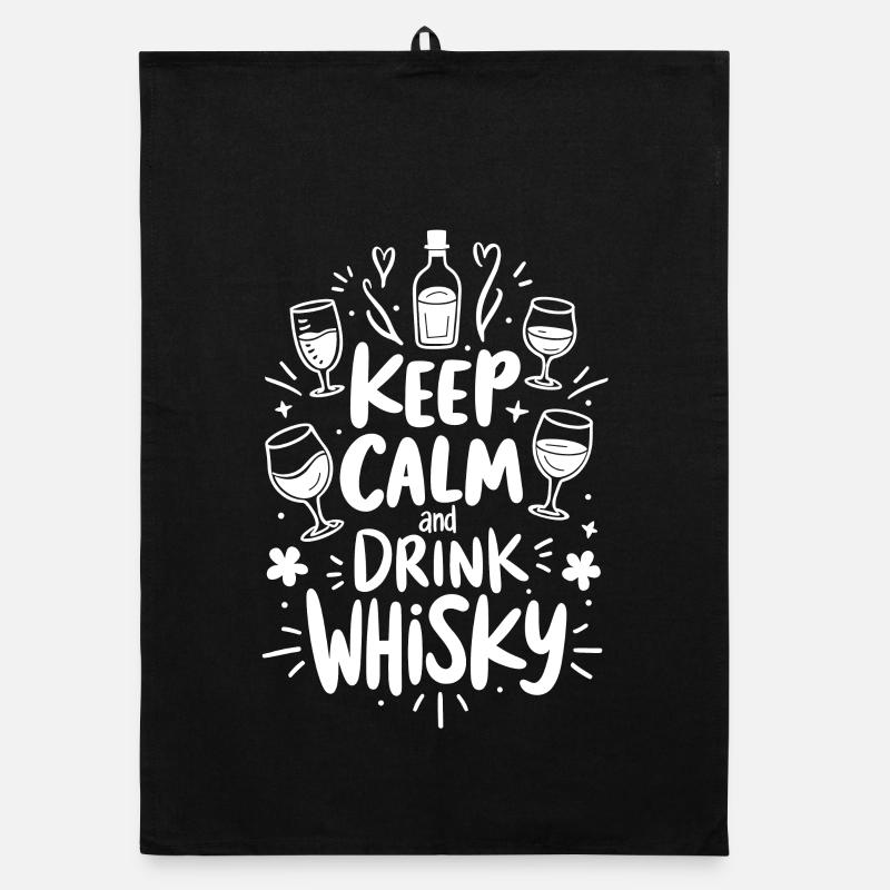 BLEIBEN SIE RUHIG UND TRINKEN SIE WHISKY, WHISKEY Organic Geschirrtuch