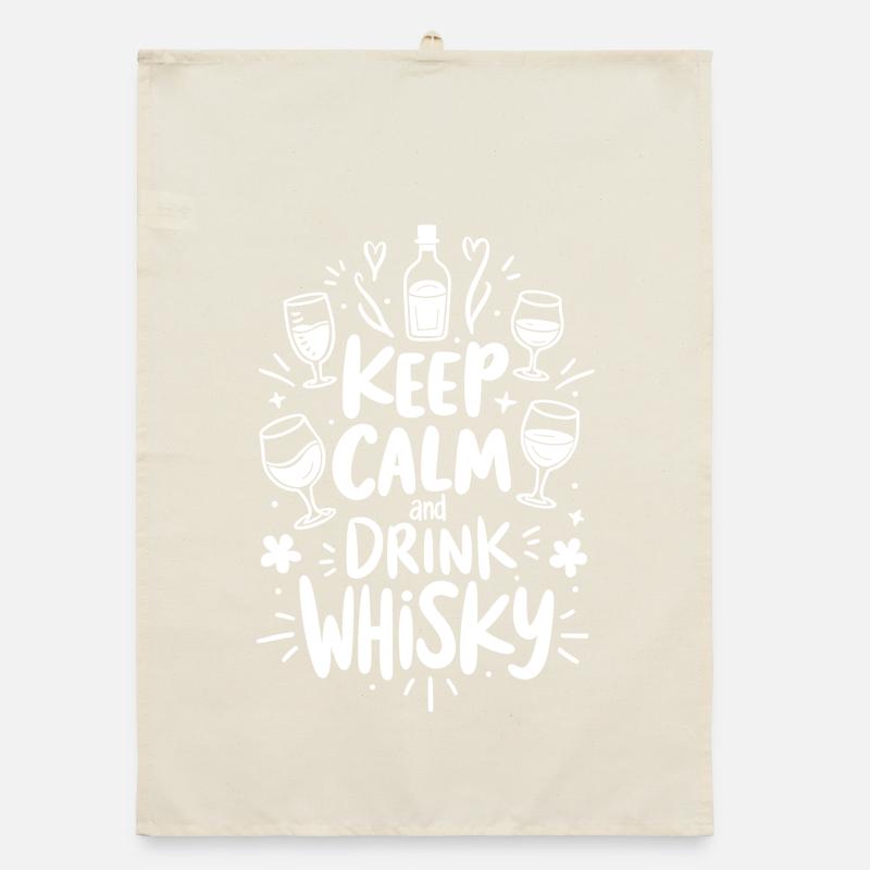 KEEP CALM AND DRINK WHISKY, WHISKEY Organic dish towel