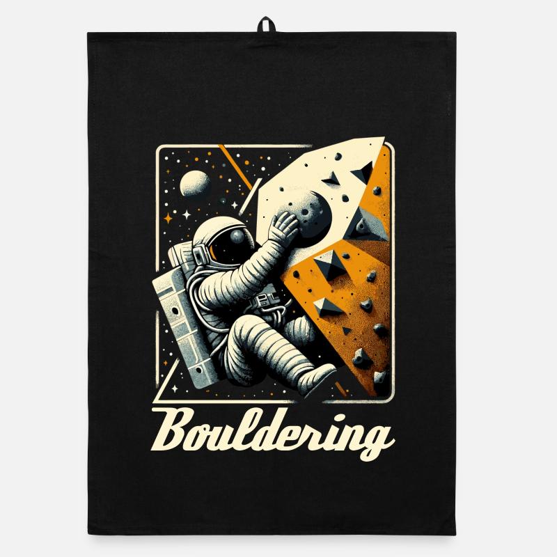 Bouldering Astronaut Spaceman Gift Organic dish towel