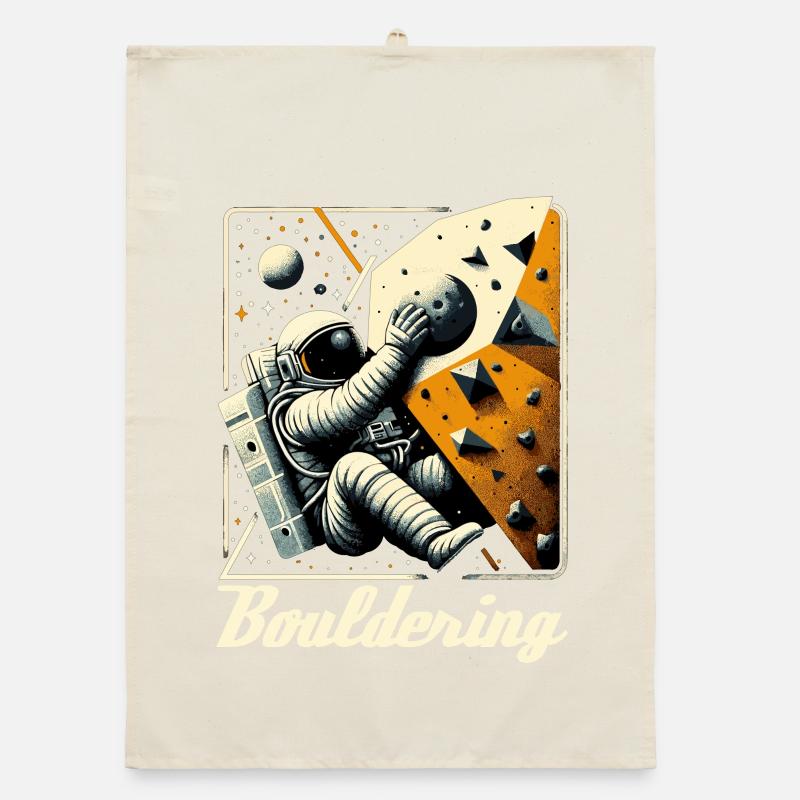 Bouldering Astronaut Spaceman Gift Organic dish towel