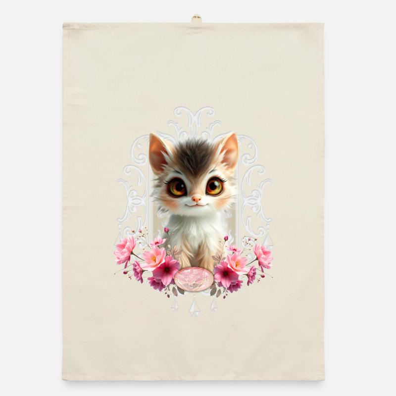 Lovely and fluffy kitten Organic dish towel